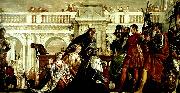 Paolo  Veronese the family of darus before alexander painting